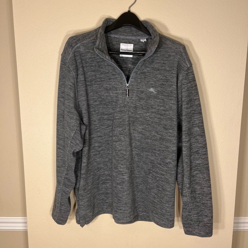 Tommy Bahama Men's Gray Quarter Zip-Up Sweater